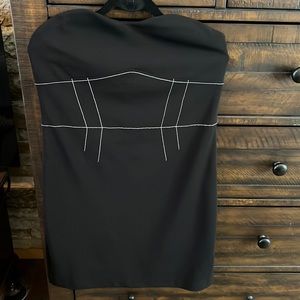 Express Black with white design strapless dress-Size Large